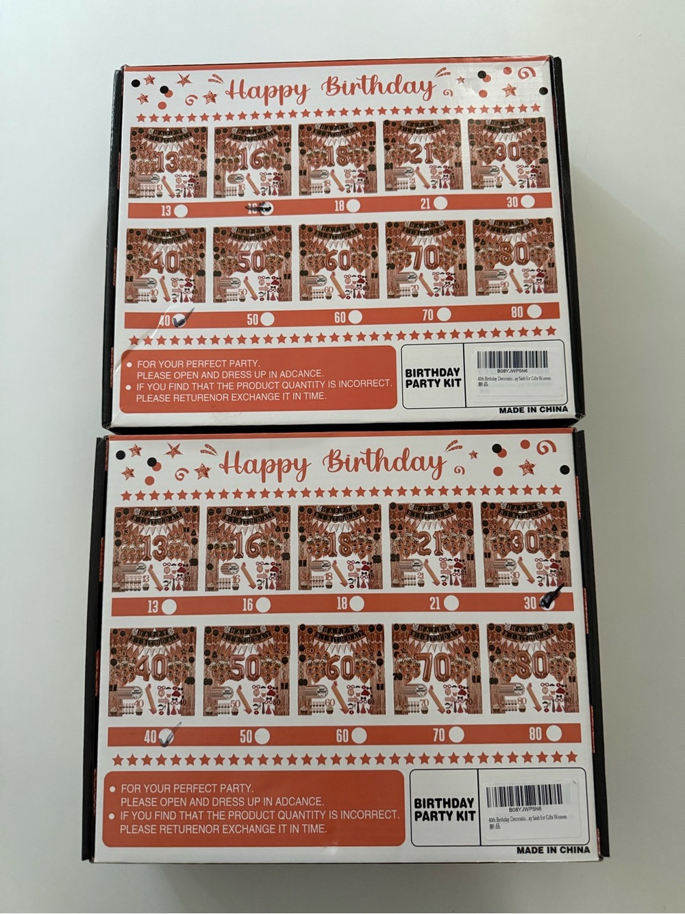 Happy 40th Birthday Incomplete Party Kits (Set of 2)